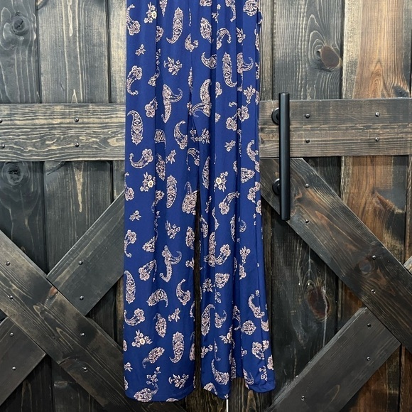 Kaileigh Jumpsuit S Stitch Fix NWT Paisley Print Wide Leg Tie Waist Pockets Blue - Picture 7 of 11